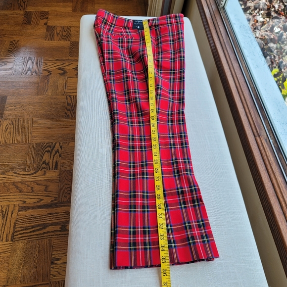 New! J. Crew sz 8 Red Tartan Plaid Kelsey Crop Flare Pants NWT - Picture 5 of 10
